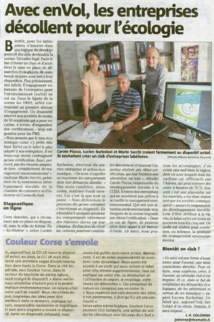 Article Corse Matin du 17 mai 2013 Article Corse Matin du 17 mai 2013