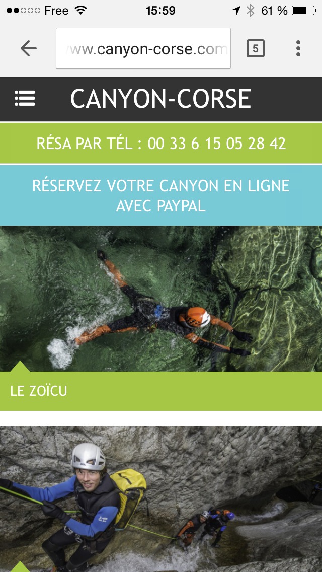 Canyoning en Corse Canyoning en Corse